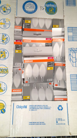 Cardboard box Osram LED bulbs 4.9W E1 - 112 pieces